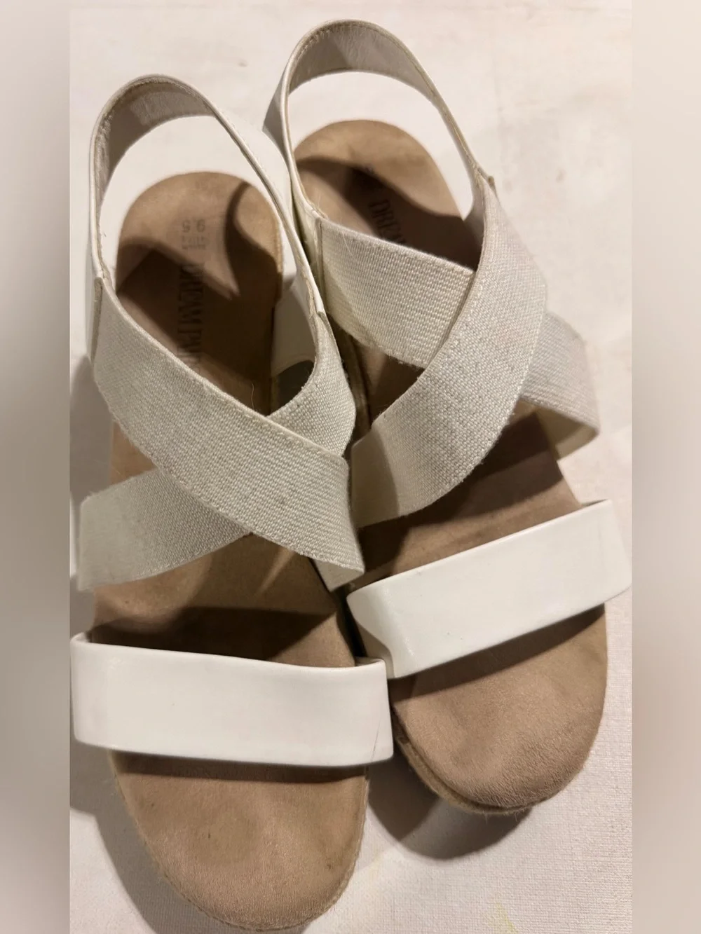 Dream Pairs White Crisscross Elastic Strap Sandals